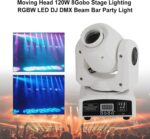 Topteng 1/2/4 Moving Head 120W 8Gobo Stage Lighting RGBW LED DJ DMX Beam Bar Party Light 9/11 Channels Sound Activated DJ Lights for Church Wedding Disco Party Nightclub Live Show - Image 3