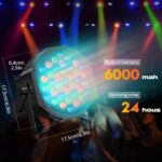 Rechargeable Stage Par Lights U`King RGB 36 LED Uplights Battery Powered with RGB 36W DJ Uplights Sound Activated Control for Wedding DJ Disco Events Halloween Church Live Party - 20 Pack - Image 3