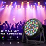 36 LED Stage Lights, Corded RGB Par Lights, 4/7 CH DMX Par Can, LED Stage Par with Sound Activated & DMX 512, Uplights for Wedding, Club, Event, Party, 4 Pack - Image 3