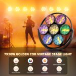 4Packs Retro Stage Light LED RGB COB 7 LED Par Light DMX Control Sound Activated Vintage Uplights for Events Concert Wedding Party Music Live Show Church DJ Birthday - Image 3