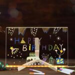 Led Note Board with Colors: 11.8'' x7.8'' Clear Acrylic Dry Erase Board with Light & 7 Pens for Drawing & Writing - Glow led Acrylic Message Board with Stand Creative Rewritable - Image 2