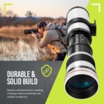 High-Power 420-1600mm f/8.3 HD Manual Telephoto Zoom Lens for Canon EOS 80D, 90D, Rebel T3, T5, T7, 70D, 5D, 6D II, 7D II Cameras WHITE - Image 7