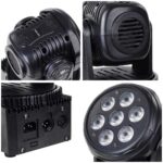 XPCLEOYZ 2PCS Moving Head Dj Lights,7 x 12W RGBW Stage Lighting Mini Moving Head, DMX DJ Lights Remote Control Sound Activated, Mini Moving Heads Wash Light for Parties - Image 8