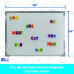 Flipside Products 24" x 36" Magnetic Dry Erase Aluminum Framed Board, Hangable Whiteboard, Dry Erase For Wall, Classroom, Home, Office - Image 4