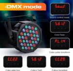 Rechargeable Stage Par Lights U`King RGB 36 LED Uplights Battery Powered with RGB 36W DJ Uplights Sound Activated Control for Wedding DJ Disco Events Halloween Church Live Party - 20 Pack - Image 4