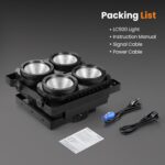 Big Dipper 4x100W COB LED Par Light - High CRI≥95 Stage Blinder with Cool White & Amber, DMX512, Sound Active, Master-Slave Par Lights for DJ, Church, Concert, Theater, Stage Lighting(1PCS) - Image 10