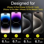 Ferilinso [6 Pack] Camera Lens Protector for iPhone 14 Pro Max iPhone 15 Pro Max iPhone 14 Pro iPhone 15 Pro Accessories camera screen Cover 9H Glass Unbreakable Protection Case Friendly - Image 3
