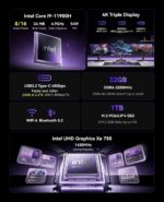 KAMRUI Hyper H2 Mini Gaming PC, in·tel Core i9-11900H (Beat 1195G7/5825U, up to 4.9GHz) 32GB RAM 1TB SSD Mini Desktop Computers, Triple 4K Display 6*USB3.2, USB-C, HDMI, DP, WiFi6, BT5.2, Office Home - Image 4