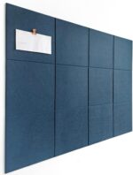 Large Cork Board Alternative - 47"x35" 12 Pack Felt Wall Tiles with Safe Removable Adhesive Tabs, Cork Wall Tiles Cork Board for Home Office Pin Board Tack Board 48 x 36 - Prussian Blue - Image 2