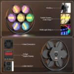 4Packs Retro Stage Light LED RGB COB 7 LED Par Light DMX Control Sound Activated Vintage Uplights for Events Concert Wedding Party Music Live Show Church DJ Birthday - Image 6