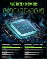 GMKtec Gaming Mini PC AMD Ryzen 9 8945HS (Turbo 5.1GHz) 32GB DDR5 2TB SSD, Computers PC Oculink, Dual NIC LAN 2.5G, WiFi 6, USB3.2, USB-C 4.0, BT5.2, DP, HDMI, Dual Fan Nucbox K11 - Image 3