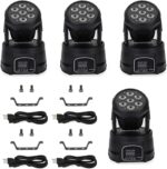 4Pcs Stage Lights, 7x10W Moving Head Light, Sound Activated/DMX Lighting, RGBW DJ Lights for Stage, Live, DJ, Bar, Disco,Party Lighting - Image 7