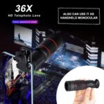 36X Long Focus Telephoto Phone Lens for iPhone and Android, Zoom Cellphone Camera Lens with Phone Clip for Picture Video Taking - Image 4