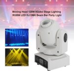 Topteng 1/2/4 Moving Head 120W 8Gobo Stage Lighting RGBW LED DJ DMX Beam Bar Party Light 9/11 Channels Sound Activated DJ Lights for Church Wedding Disco Party Nightclub Live Show - Image 5
