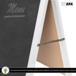 Ilyapa A-Frame Chalkboard Sidewalk Sign - Rounded Top Folding Standing Sandwich Sign for Restaurant, Office, Weddings - White Wood, 18 x 31.5 - Image 4