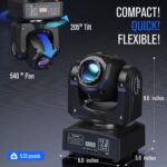 Moving Head DJ Lights, U`King 50W LED Moving Head Light with 7 Gobos 7 Colors and Open White Beam Spotlight by DMX and Sound Activated for Wedding DJ Disco Parties Live Show Church Bar (Set of 4) - Image 7