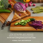 Teakhaus Carving Board and Cutting Board Oil Set - Includes Small (S) Wood Cutting Board with Juice Groove and EON Food Grade Mineral Oil - Knife-Friendly - FSC Certified - Image 4