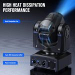 Moving Head DJ Lights, U`King 50W LED Moving Head Light with 7 Gobos 7 Colors and Open White Beam Spotlight by DMX and Sound Activated for Wedding DJ Disco Parties Live Show Church Bar (Set of 4) - Image 5
