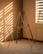 DJAR 3 Pcs 63" Wooden Easel Stand for Sign, Dual-use Adjustable Height, Wood Floor Display Easel for Wedding, Welcome Board, Poster, Picture, Photo- White - Image 8