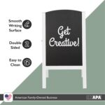 Ilyapa A-Frame Chalkboard Sidewalk Sign - Rounded Top Folding Standing Sandwich Sign for Restaurant, Office, Weddings - White Wood, 18 x 31.5 - Image 6