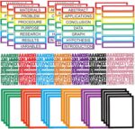 39 Sheets Science Fair Board Supplies - 24 Self Adhesive Presentation Subtitles, 6 Science Fair Project Titles, 2 Blank Titles, 7 Personalized Letter Stickers for Classroom Office, Colorful - Image 2