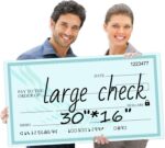 Giant Reusable Dry Erase Check 30x16 Inch - Large Presentation Board for Fundraisers & Awards | Oversized Donation Sign with 2 Markers (Green) - Image 2