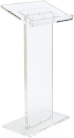 Tall Clear Podium, Floor Standing Lectern with Lip for Books or Presentation (Acrylic) - Image 4