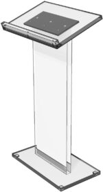 Tall Clear Podium, Floor Standing Lectern with Lip for Books or Presentation (Acrylic) - Image 3