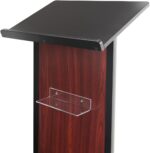 Displays2go Church Podium with Rectangular Base, Aluminum, Powder Coated MDF – Black, Jewel Mahogany (LCBJM) - Image 5