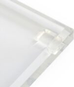 Displays2go Clear Acrylic Lectern with Signage, Floor Standing – Clear, Silver (LCTSLAB1117) - Image 5