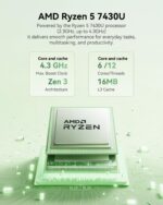 KAMRUI Mini PC, E3B 32GB RAM 512GB SSD Mini Gaming Computers AMD Ryzen 5 7430U Micro Desktop Computer (Max 4.3GHz,6C/12T, Beat 5650U), Small PC Support WiFi 6, BT5.2, Triple Display for Office Home - Image 4