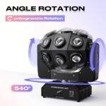 180W RGBW LED 4 in1 Moving Head Light 360 Rotation DJ Light with Sound Activated DMX Control Beam Stage Lighting for Party Live Show Wedding Club - Image 5