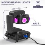 Moving Head DJ Lights - 6 x 40W RGBW Stage Lighting with XYZ 3-Axis Linkage, DMX & Sound Activated, DJ Lights Beam Spotlight - Perfect for DJ, Party, Wedding, Church, Live Show, Bar - 8 Pack - Image 7