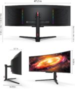 INNOCN 49" OLED Ultrawide Curved Gaming Monitor 5120 x 1440p 144Hz, 0.03ms, USB Type C 90W, HDMI 2.1, DisplayPort, USB Hub, Speakers, Adaptive-Sync, Adjustable Stand, Black - Image 8