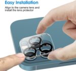 JETech Camera Lens Protector for iPhone 12 Pro Max 6.7-Inch, 9H Tempered Glass, HD Clear, Anti-Scratch, Case Friendly, Does Not Affect Night Shots, 3-Pack - Image 5