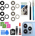 LEAFE for iPhone 13 Pro and iPhone 13 Pro Max Camera Lens Replacement,2 Sets OEM Original Camera Glass Lens with Pre-Installed Adhesive+Repair Tools - Image 2