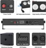 Battery Powered Stage Light Bar,54W 9 LED RGBWA+UV Rechargeable DJ Light Bar with Remote Control Built-in 5200mAh Battery Sound Activated DMX512 Uplights for Party Events Wedding Church Disco - Image 5
