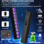 Battery Powered Stage Light Bar,54W 9 LED RGBWA+UV Rechargeable DJ Light Bar with Remote Control Built-in 5200mAh Battery Sound Activated DMX512 Uplights for Party Events Wedding Church Disco - Image 4