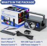 Party Lights Disco Light, Disco Ball Dj Stage Lighting Sound Activated Strobe Light Rave Lights for Parties Dance Concert Wedding Bar Club Karaoke Living Room Birthday Christmas Halloween Decorations - Image 7
