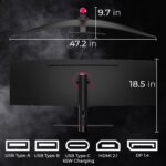 Deco Gear 49" Curved Ultrawide 5K Gaming Monitor, 32:9, 120 Hz, 101% NTSC 100% sRGB, Adjustable, Home Office and Entertainment Workstation - Image 9