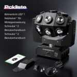 180W RGBW LED 4 in1 Moving Head Light 360 Rotation DJ Light with Sound Activated DMX Control Beam Stage Lighting for Party Live Show Wedding Club - Image 7