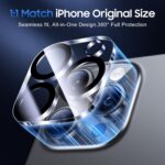 UniqueMe for 3 Pack iPhone 16 Pro/iPhone 16 Pro Max Camera Lens Protector - [Drop Protection] [Case Friendly] 9H Tempered Glass Camera Cover Screen [Update New Version] - Image 6