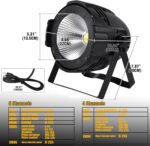 Ridgeyard LED Par Lights COB 200W DMX512 & Sound Activated Stage Light Warm White & Cool White Audience Blinder DJ Spot Light Wash Lights for Church Concert Photo Studio Wedding Live Show (1) - Image 8