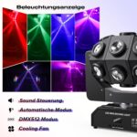 180W RGBW LED 4 in1 Moving Head Light 360 Rotation DJ Light with Sound Activated DMX Control Beam Stage Lighting for Party Live Show Wedding Club - Image 4