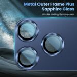 Uyiton Compatible with iPhone 17 Pro Max Camera Lens Protector - [Not Easy to Break][Strong Adsorption][Case-Friendly] Metal Tempered Glass Rear Camera Screen Cover - Deep Blue - Image 6