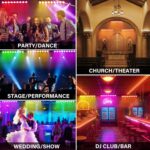 Battery Powered Stage Light Bar,54W 9 LED RGBWA+UV Rechargeable DJ Light Bar with Remote Control Built-in 5200mAh Battery Sound Activated DMX512 Uplights for Party Events Wedding Church Disco - Image 7