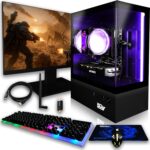 SAAV X10 2025 Gaming PC Tower Computer, AMD Ryzen 5 5500 4.2GHz, GeForce RTX 3050 6GB GDDR6, 22 inch Monitor, 32GB DDR4, 1TB NVMe SSD, WiFi 6, Bluetooth, Windows 11, RGB Prebuilt Desktop Bundle Black - Image 2
