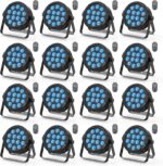 RGBW 4-in-1 LED Par Lights, 80W Stage Lights with 0-100% Dimmer Professional DMX Control Sound Activated Auto, SEBRUANC Stage Uplighting for Events DJ Disco Wedding Party 16Packs - Image 2