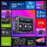 Cooler Master NR2 Pro Mini ITX – Intel Ultra 7 265F 2.4GHz (5.3 GHz Turbo) | Gigabyte RTX 5080 16GB & B860I AORUS PRO ICE| 32GB DDR5 6000MHz | 2TB Gen4 M.2 | WiFi | Windows 11 | 280mm AIO Gaming PC - Image 4
