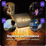 SAAV X10 2025 Gaming PC Tower Computer, AMD Ryzen 5 5500 4.2GHz, GeForce RTX 3050 6GB GDDR6, 22 inch Monitor, 32GB DDR4, 1TB NVMe SSD, WiFi 6, Bluetooth, Windows 11, RGB Prebuilt Desktop Bundle Black - Image 4